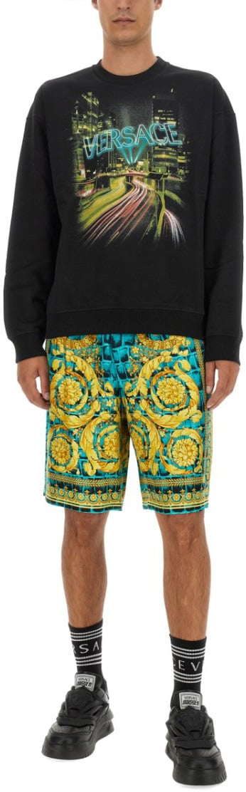 Versace Sweatshirt With Logo Zwart