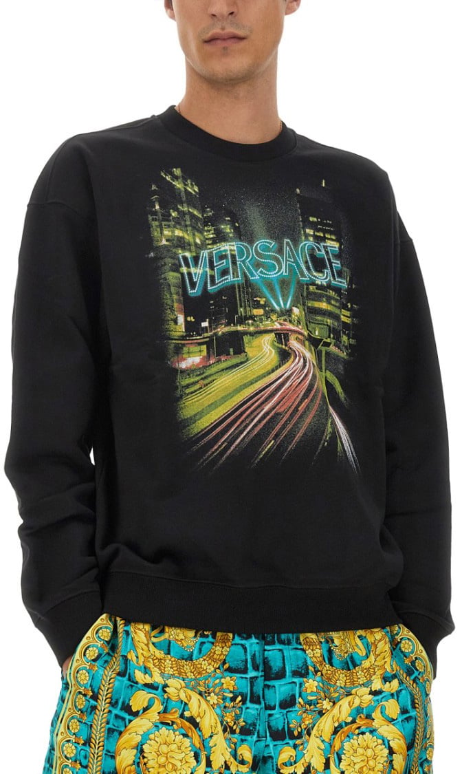 Versace Sweatshirt With Logo Zwart