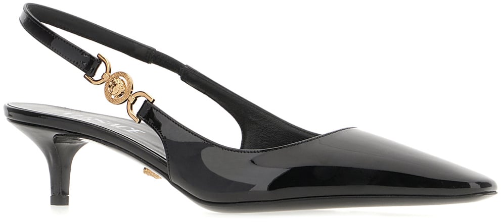 Versace Versace Black leather Medusa â€™95 pumps Zwart