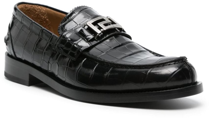 Versace Flat Shoes Blackruthenium Zwart