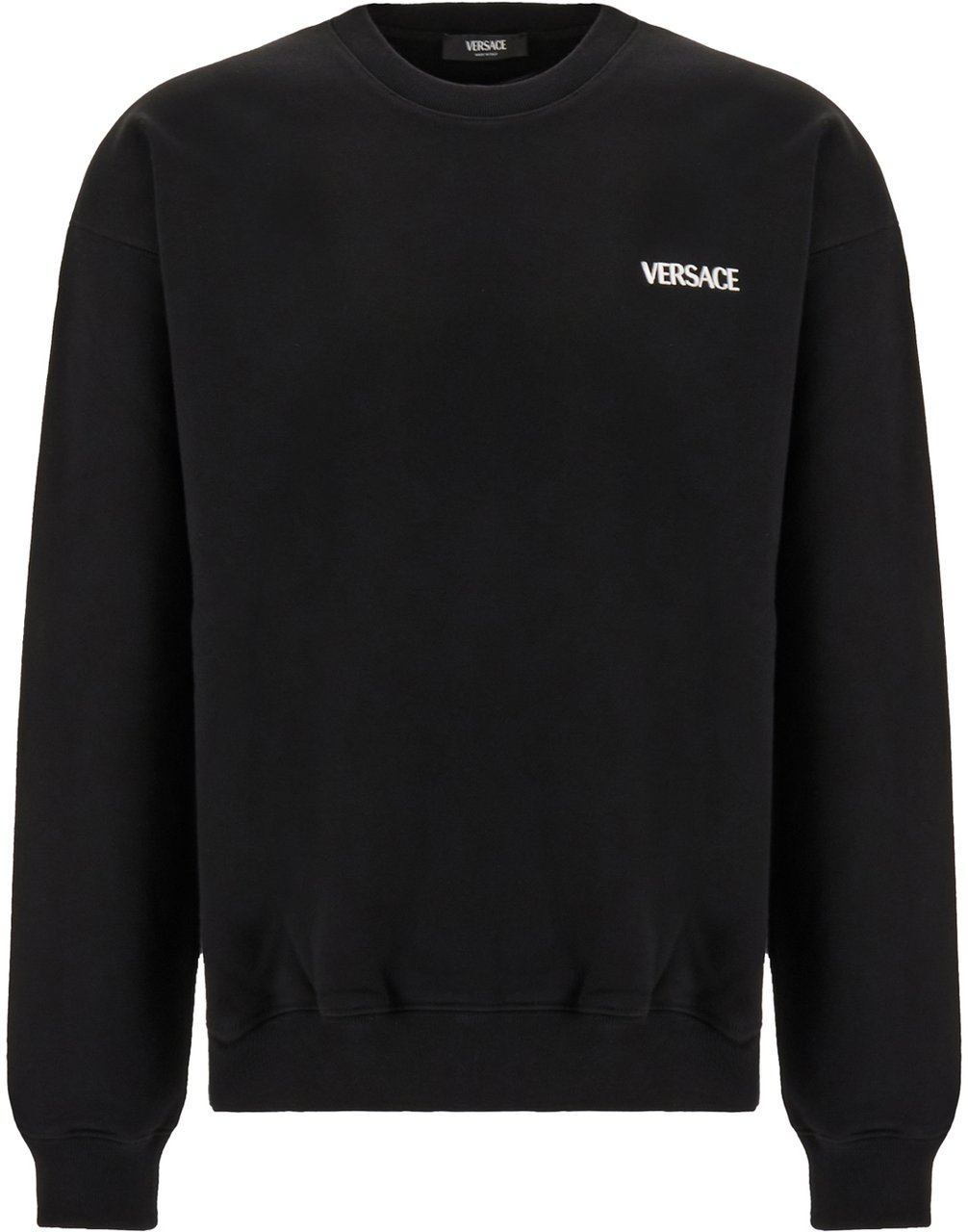Versace Versace Black cotton oversize sweatshirt Zwart