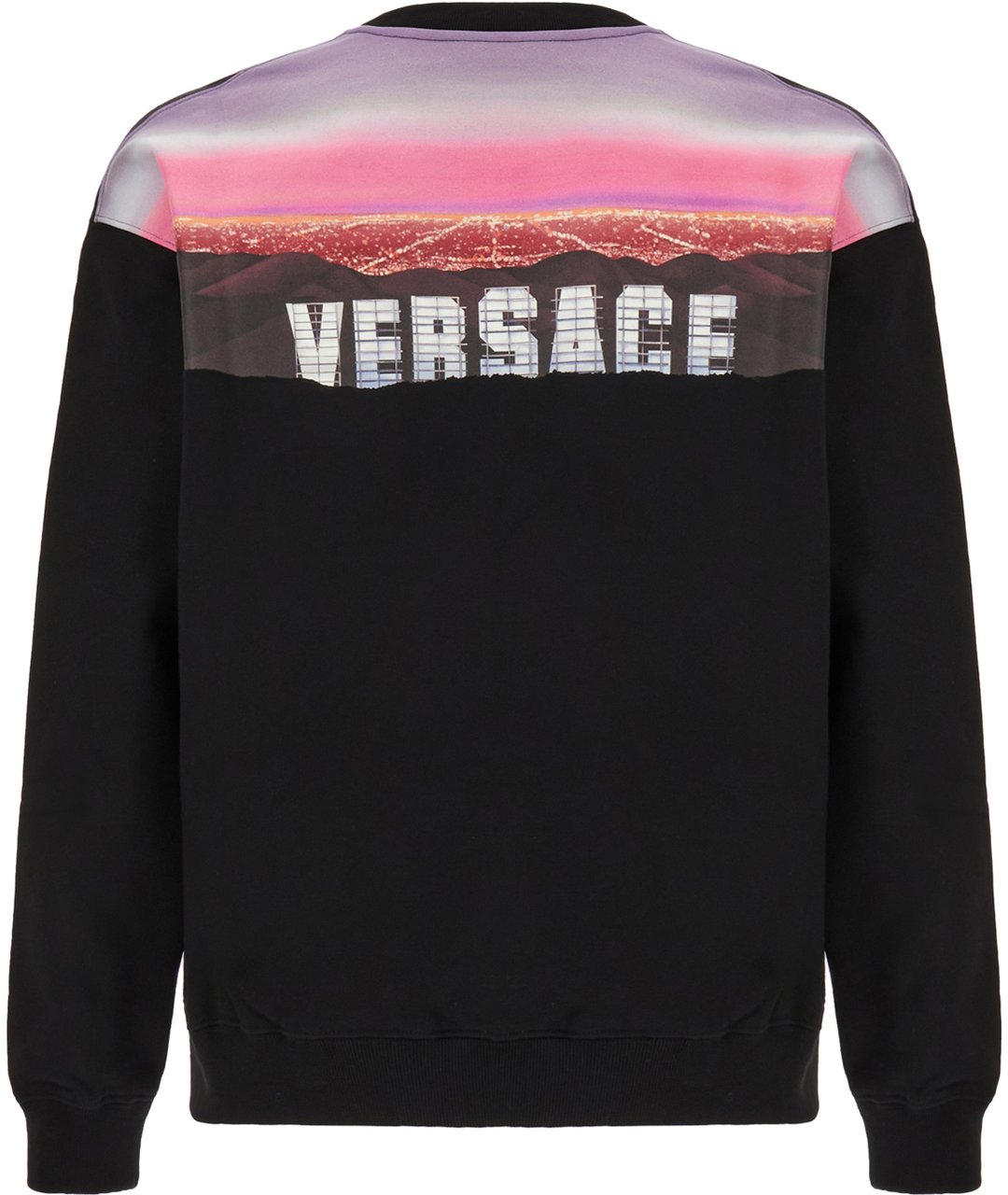 Versace Versace Black cotton oversize sweatshirt Zwart