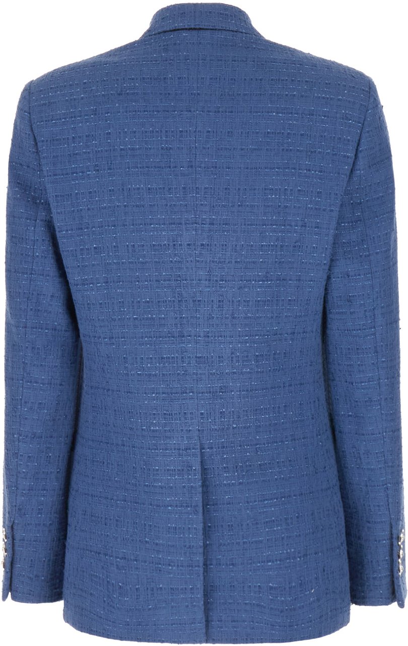 Versace Versace Blue cotton blend blazer Blauw