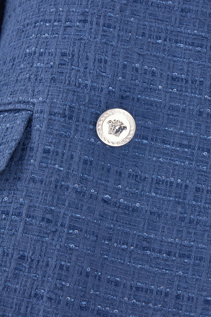 Versace Versace Blue cotton blend blazer Blauw