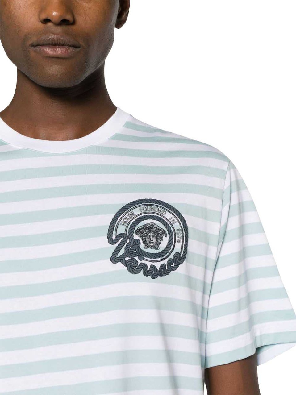 Versace T-Shirts And Polos White/Pale Blue Lichtblauw