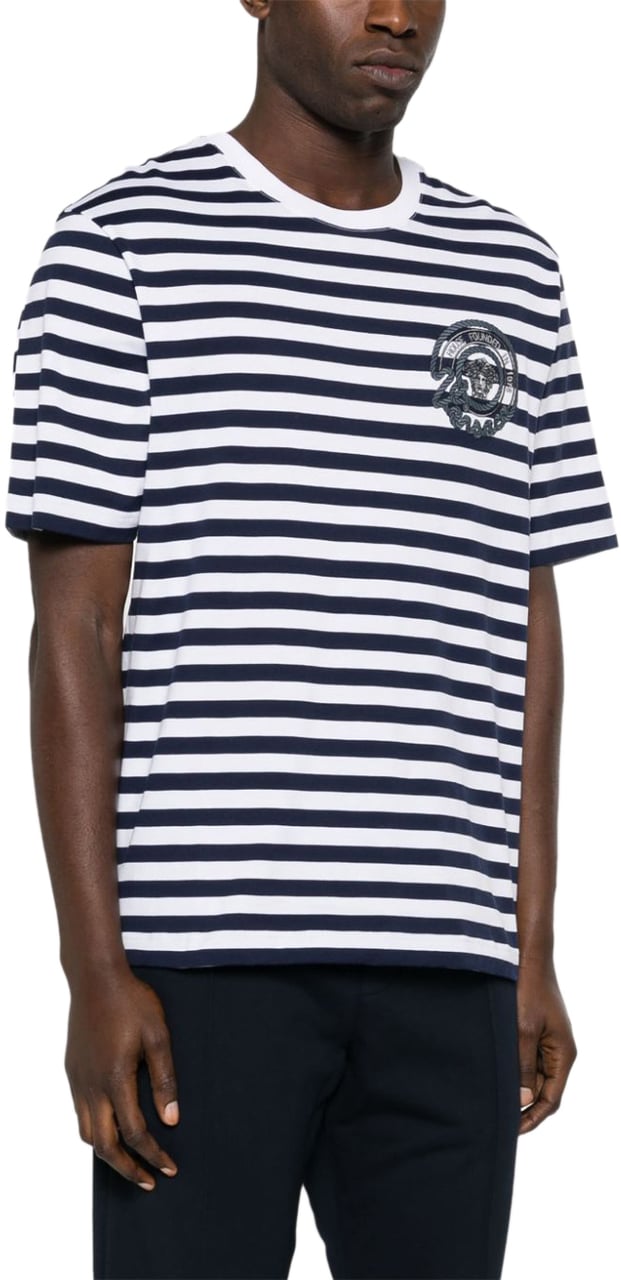 Versace T-Shirts And Polos Whitenavy Blue Blauw