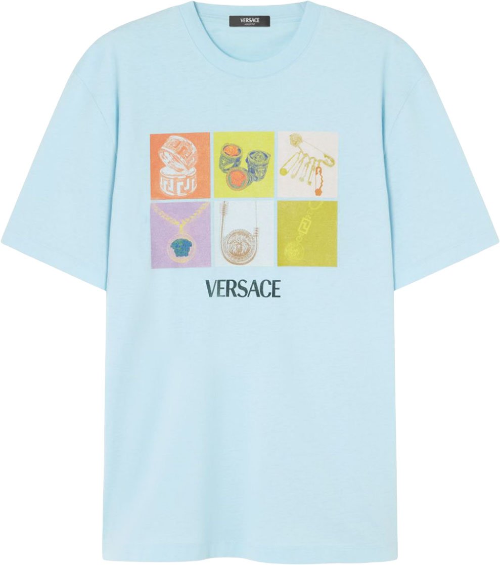 Versace T-Shirts And Polos Bleu Clair Lichtblauw