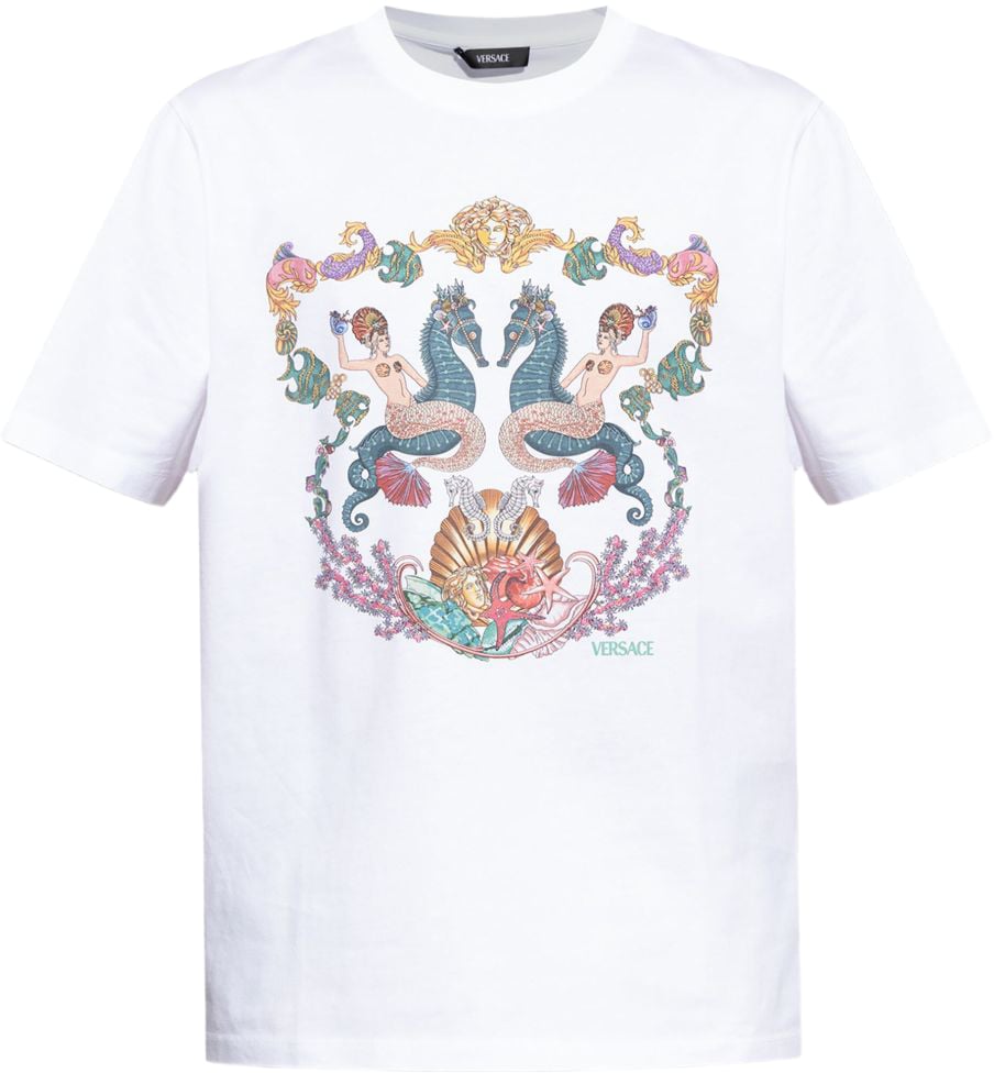 Versace T-Shirts And Polos Optical White Wit