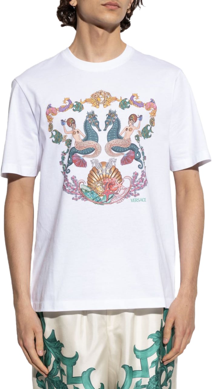Versace T-Shirts And Polos Optical White Wit