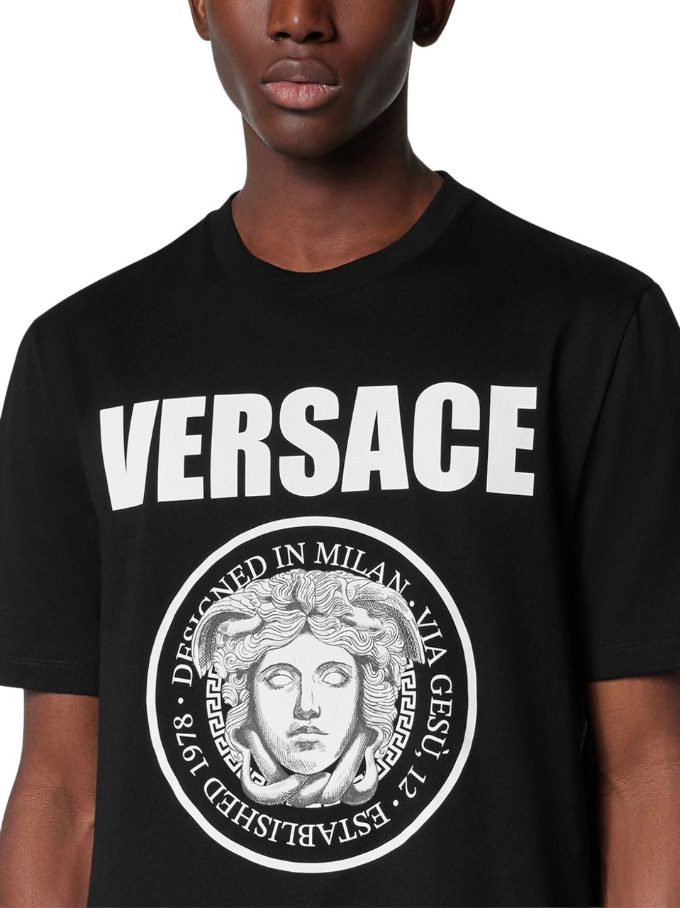 Versace T-Shirts And Polos Black Zwart