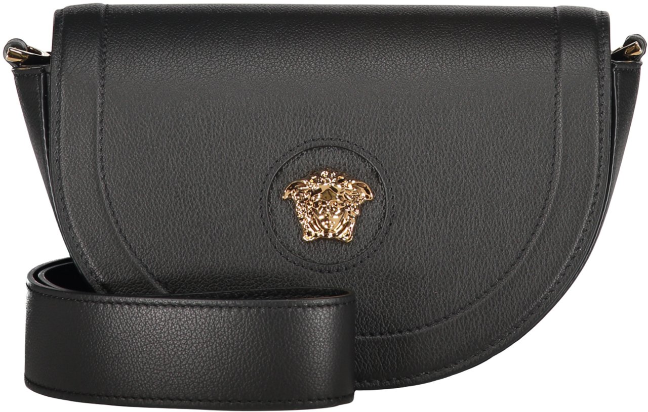 Versace Leather crossbody bag Zwart
