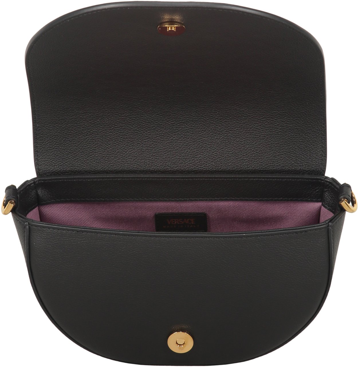 Versace Leather crossbody bag Zwart