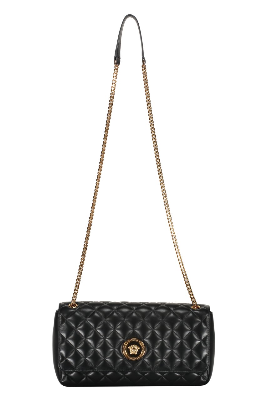 Versace Leather crossbody bag Zwart