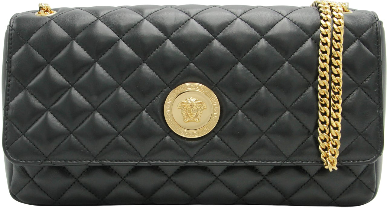 Versace Leather crossbody bag Zwart