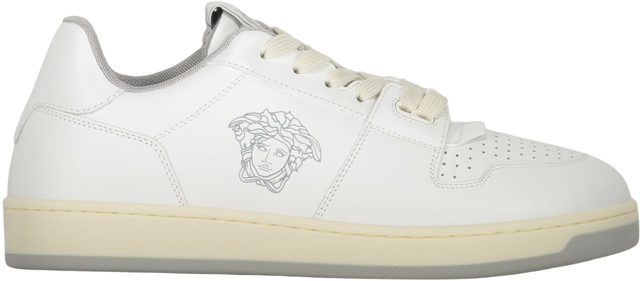 Versace Logo detail leather sneakers Wit