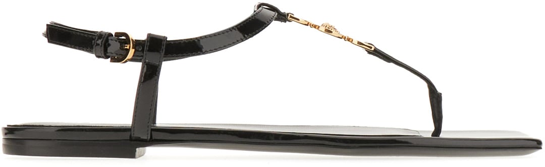 Versace Versace Black leather Medusa  95 sandals Zwart