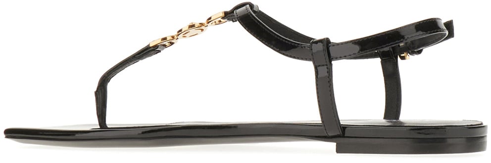 Versace Versace Black leather Medusa  95 sandals Zwart