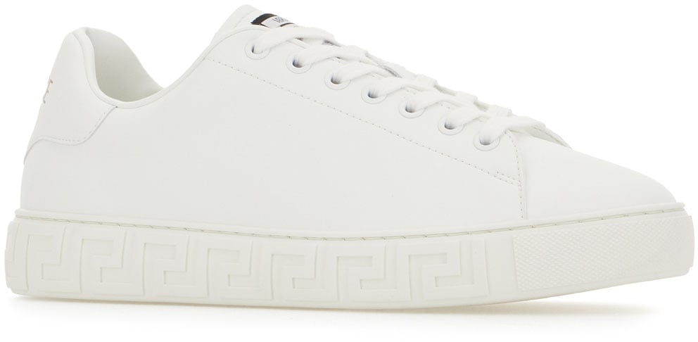 Versace Versace White leather sneakers Wit