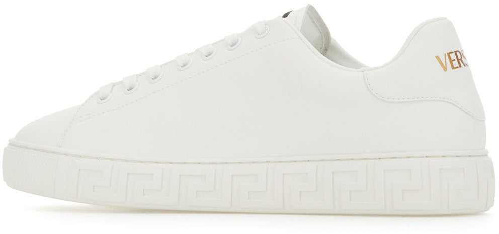Versace Versace White leather sneakers Wit