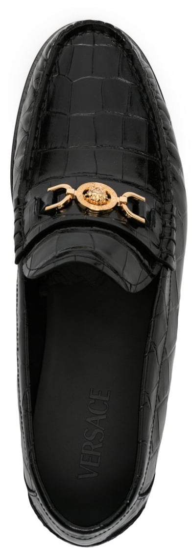 Versace Flat Shoes Black/Gold Zwart