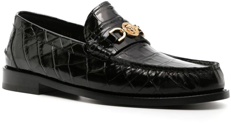 Versace Flat Shoes Black/Gold Zwart