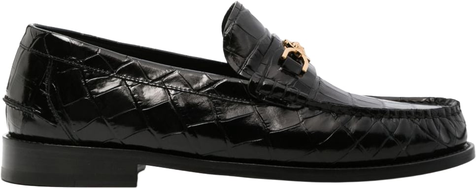 Versace Flat Shoes Black/Gold Zwart