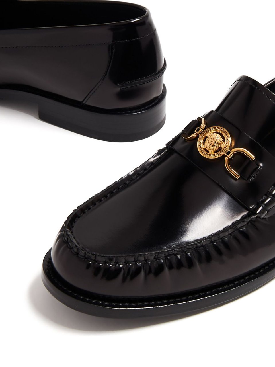 Versace Flat Shoes Black/Gold Zwart