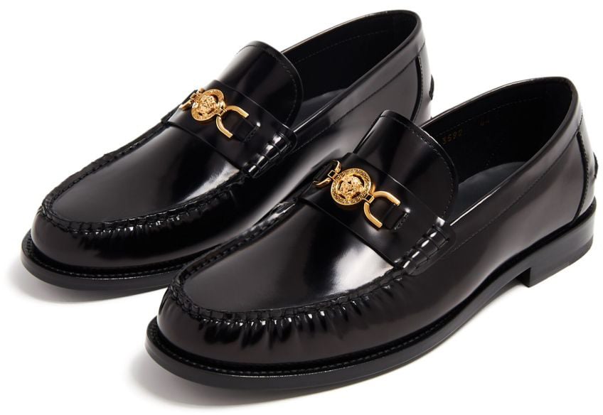 Versace Flat Shoes Black/Gold Zwart