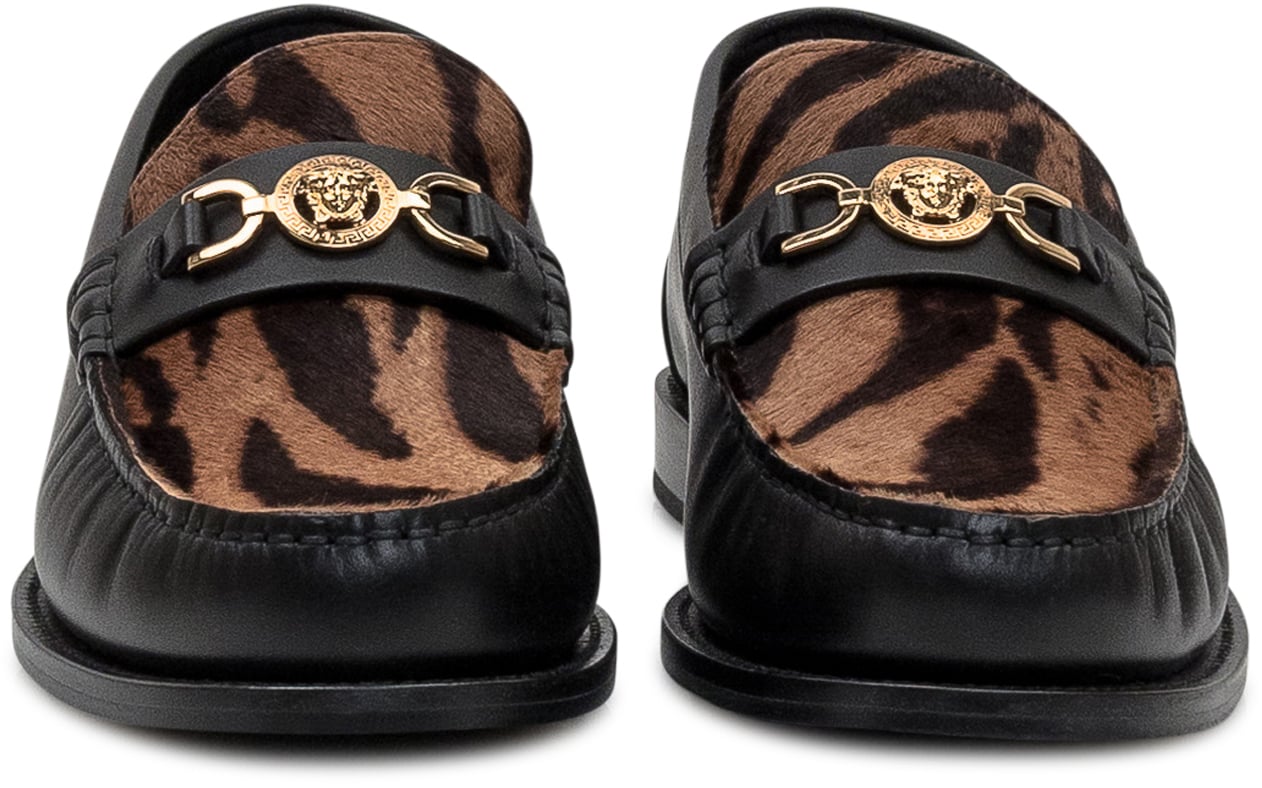 Versace Mocassini Animalier Versace Zwart