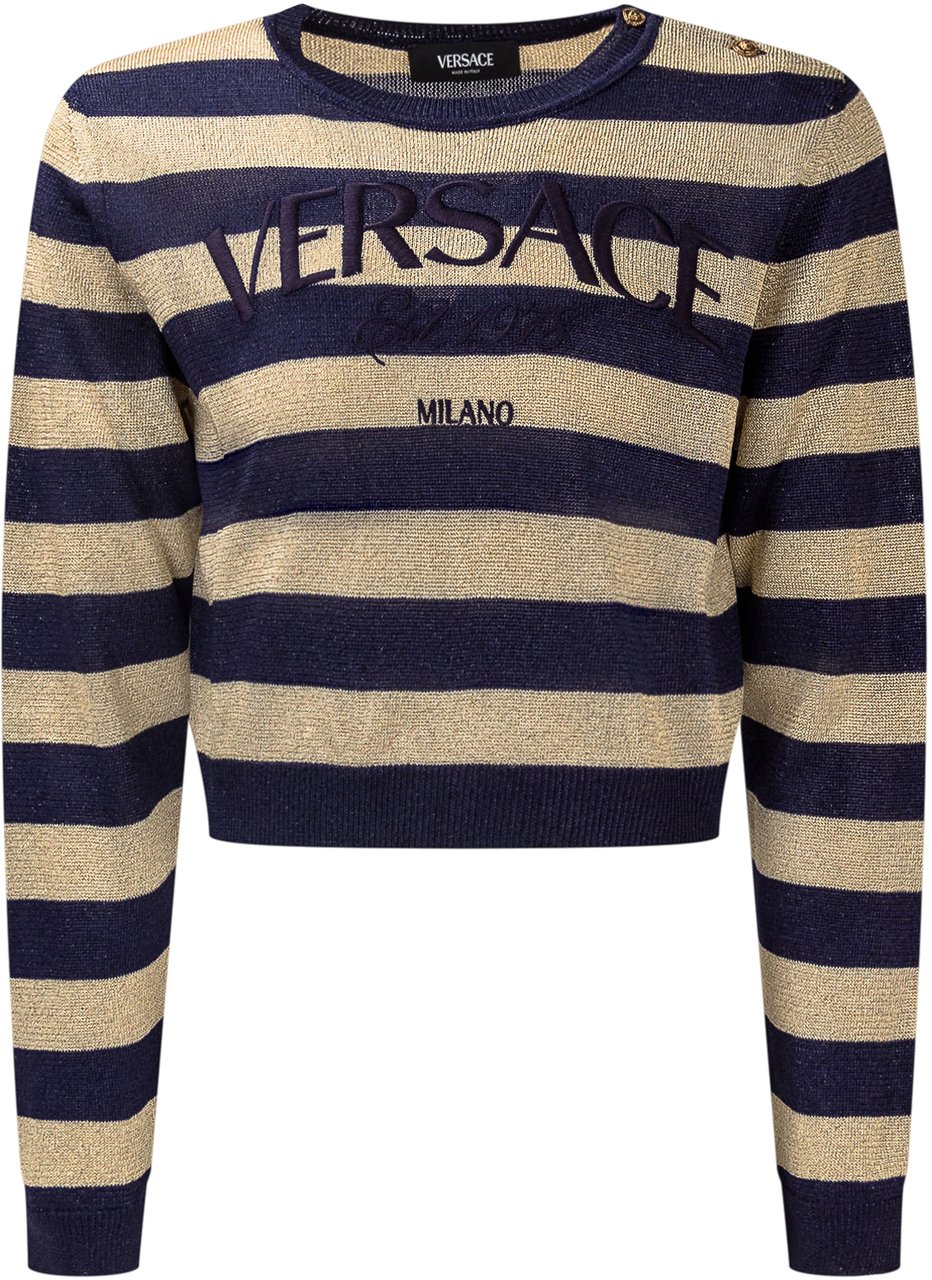 Versace Maglia Nautical Stripe Blauw