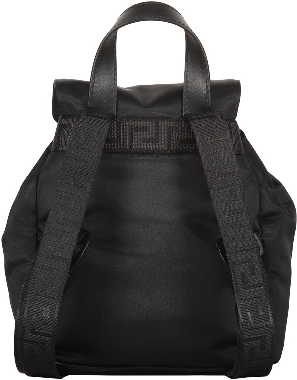 Versace Logo detail nylon backpack Zwart