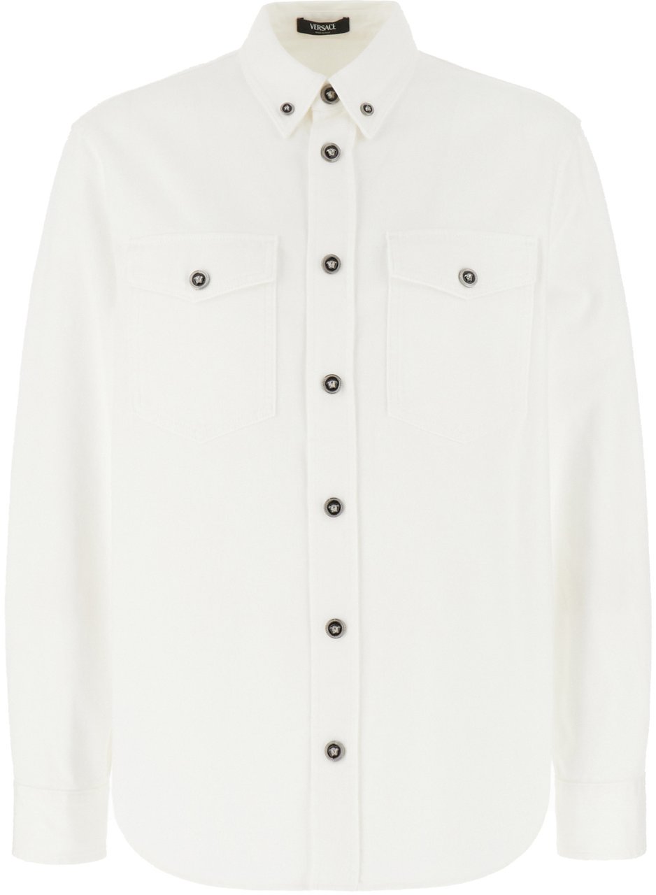 Versace Versace Ivory denim shirt Neutraal