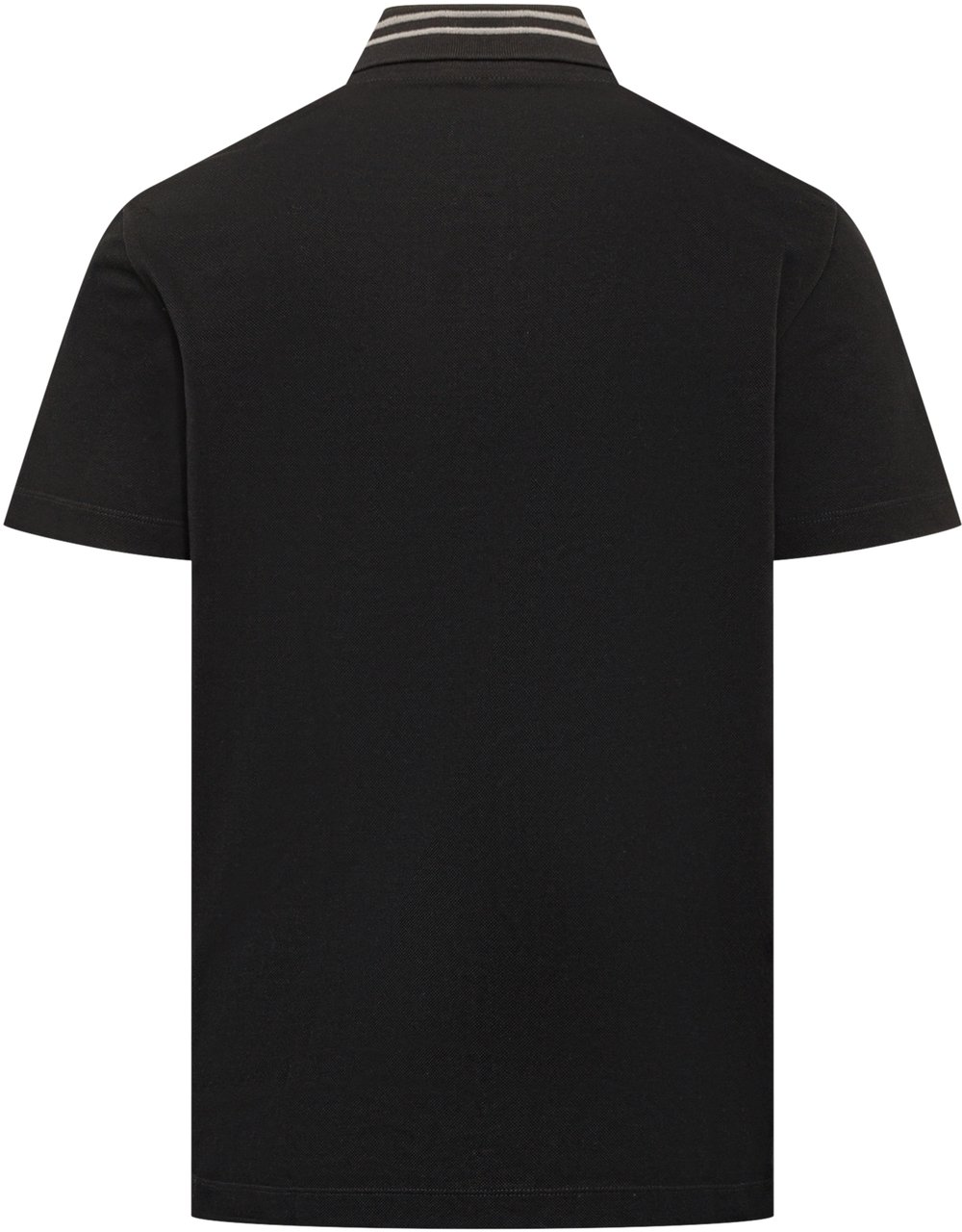 Versace Polo In Piqué Con Dettagli Ricamati Zwart