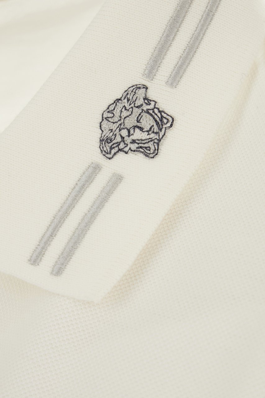 Versace Versace White piquet polo shirt Wit
