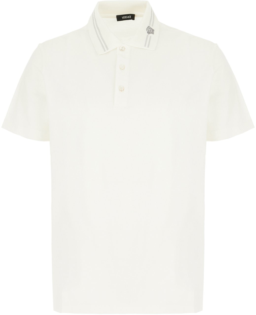 Versace Versace White piquet polo shirt Wit