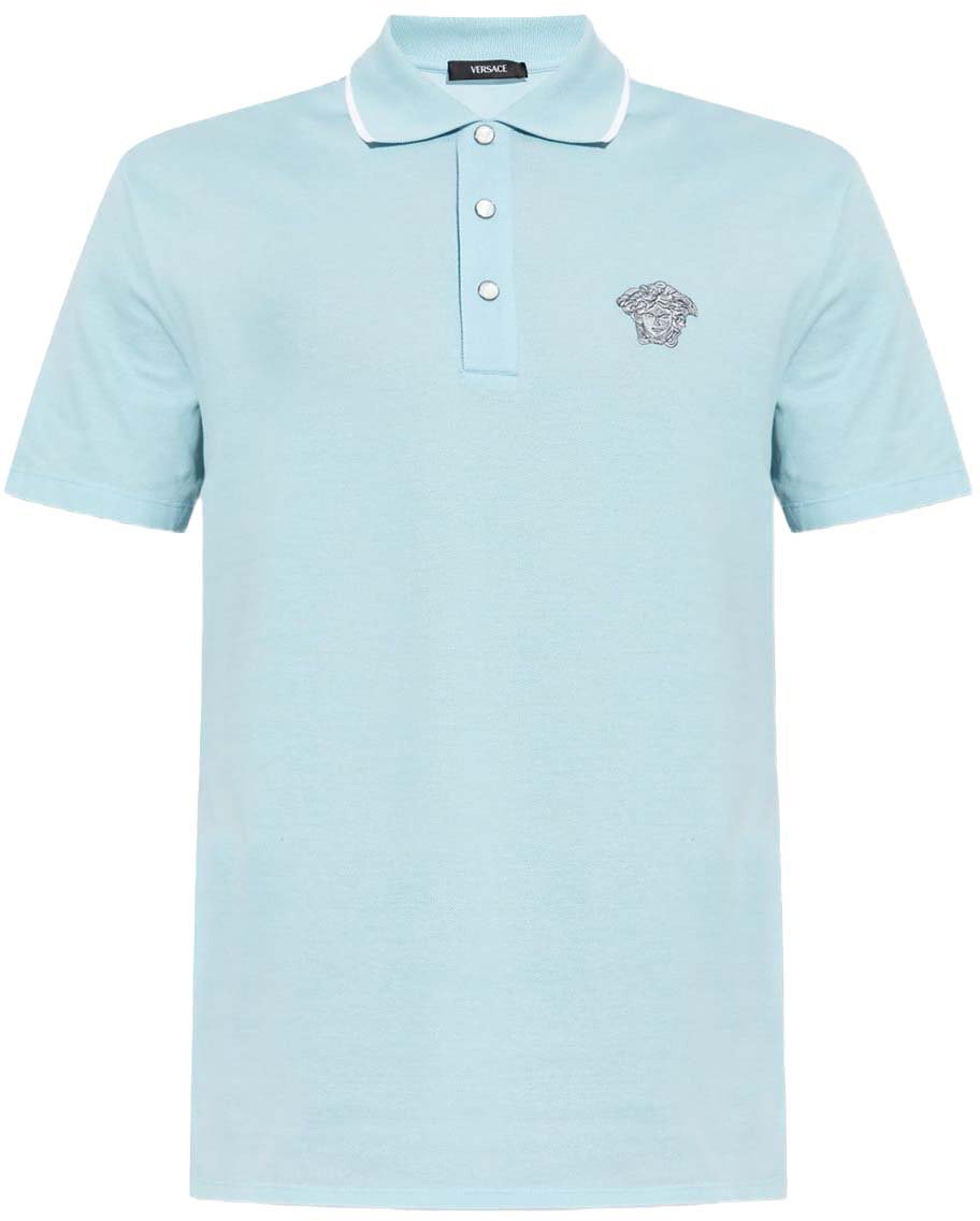 Versace T-Shirts And Polos Light Blue Blauw