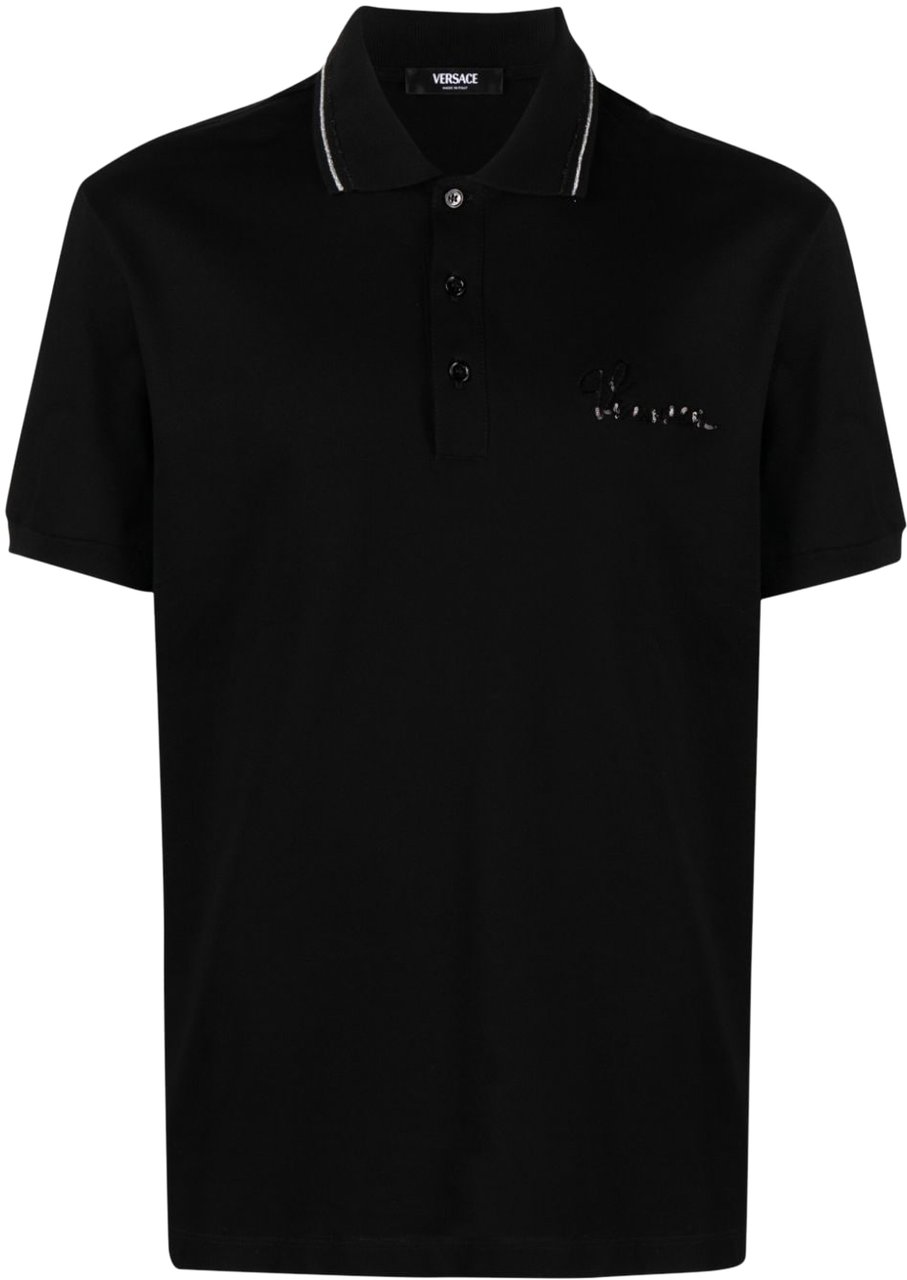 Versace T-Shirts And Polos Black Zwart