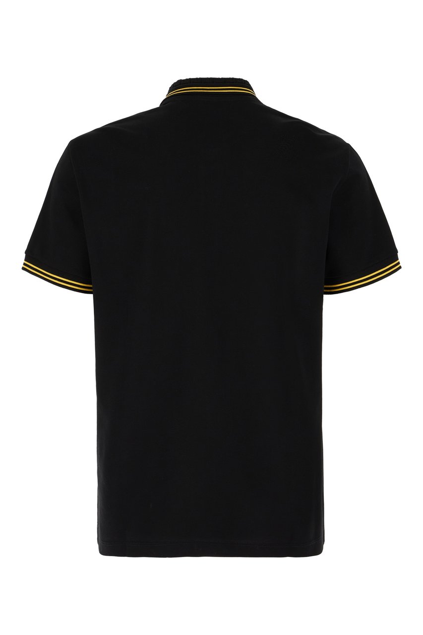Versace Versace Black piquet polo shirt Zwart