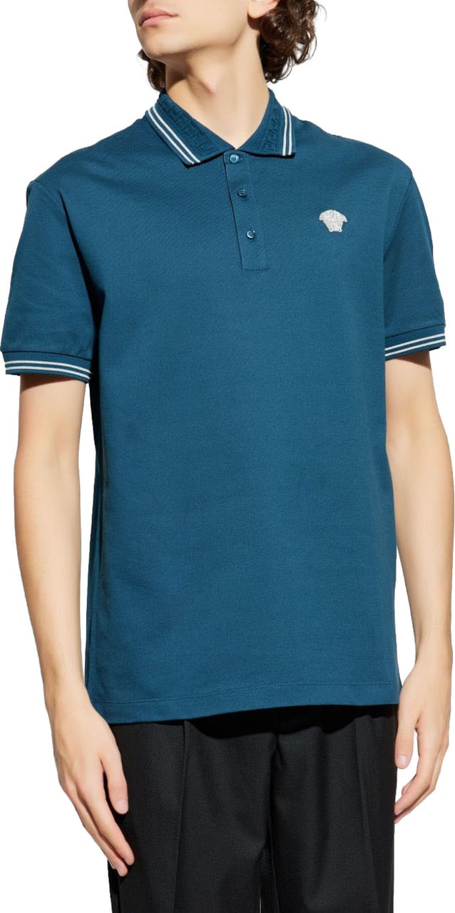 Versace T-Shirts And Polos Petrol Blue Navy
