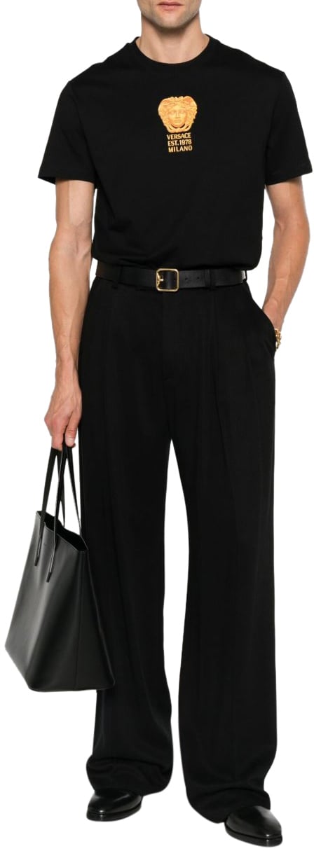Versace T-Shirts And Polos Black Zwart
