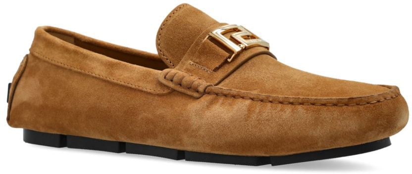 Versace Flat Shoes Tabac Bruin