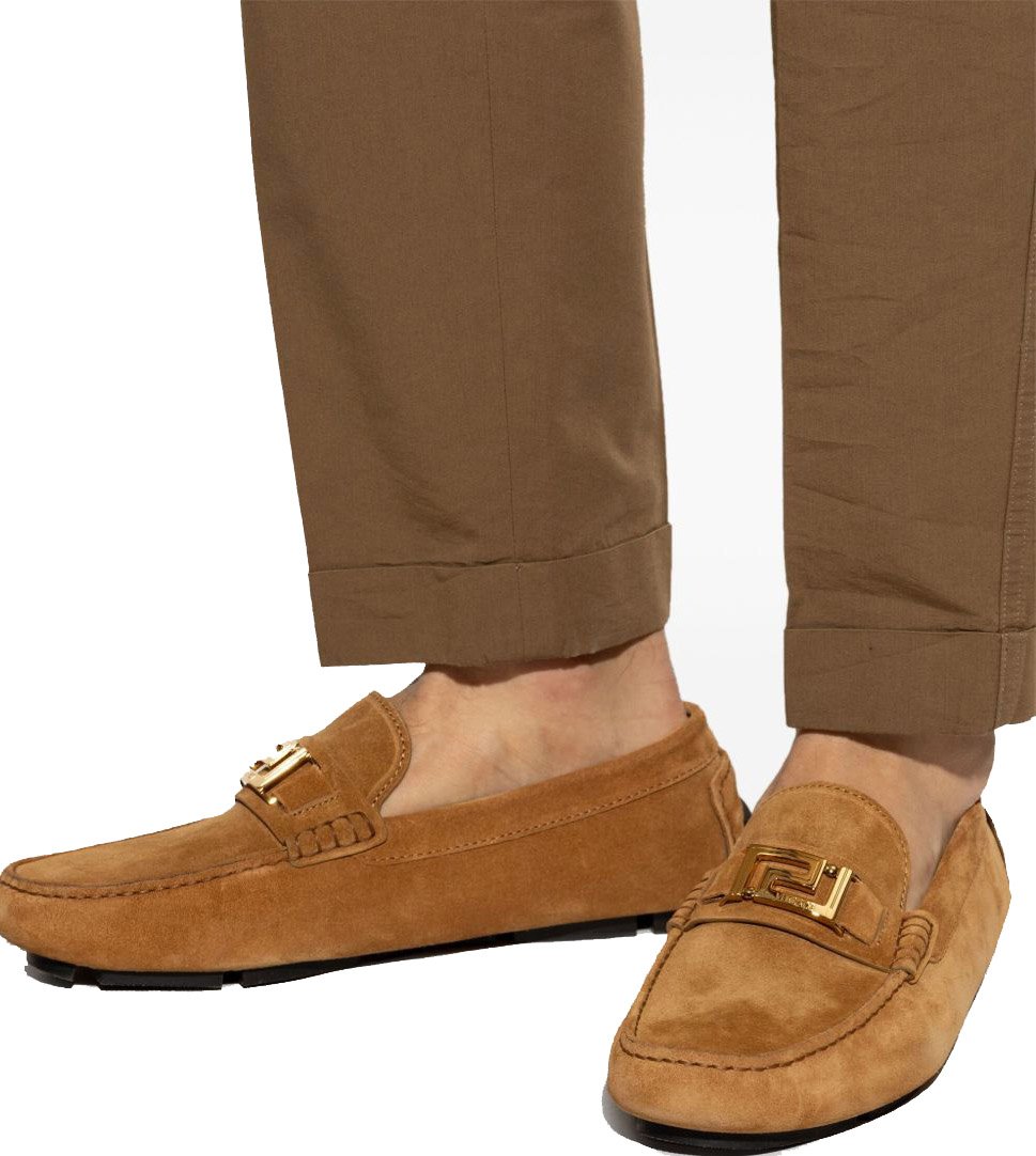Versace Flat Shoes Tabac Bruin