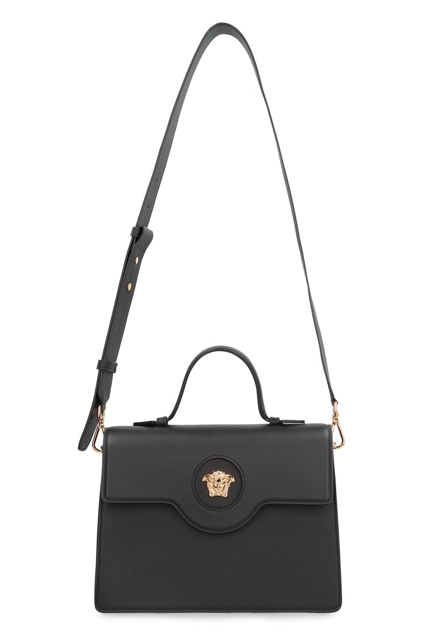 Versace La Medusa leather handbag Zwart