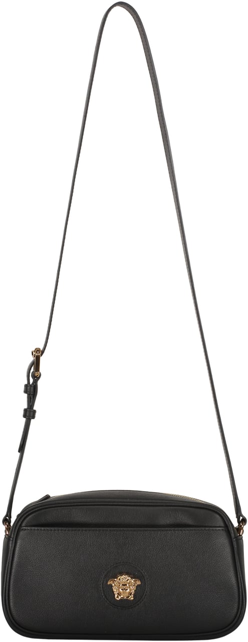 Versace Leather crossbody bag Zwart