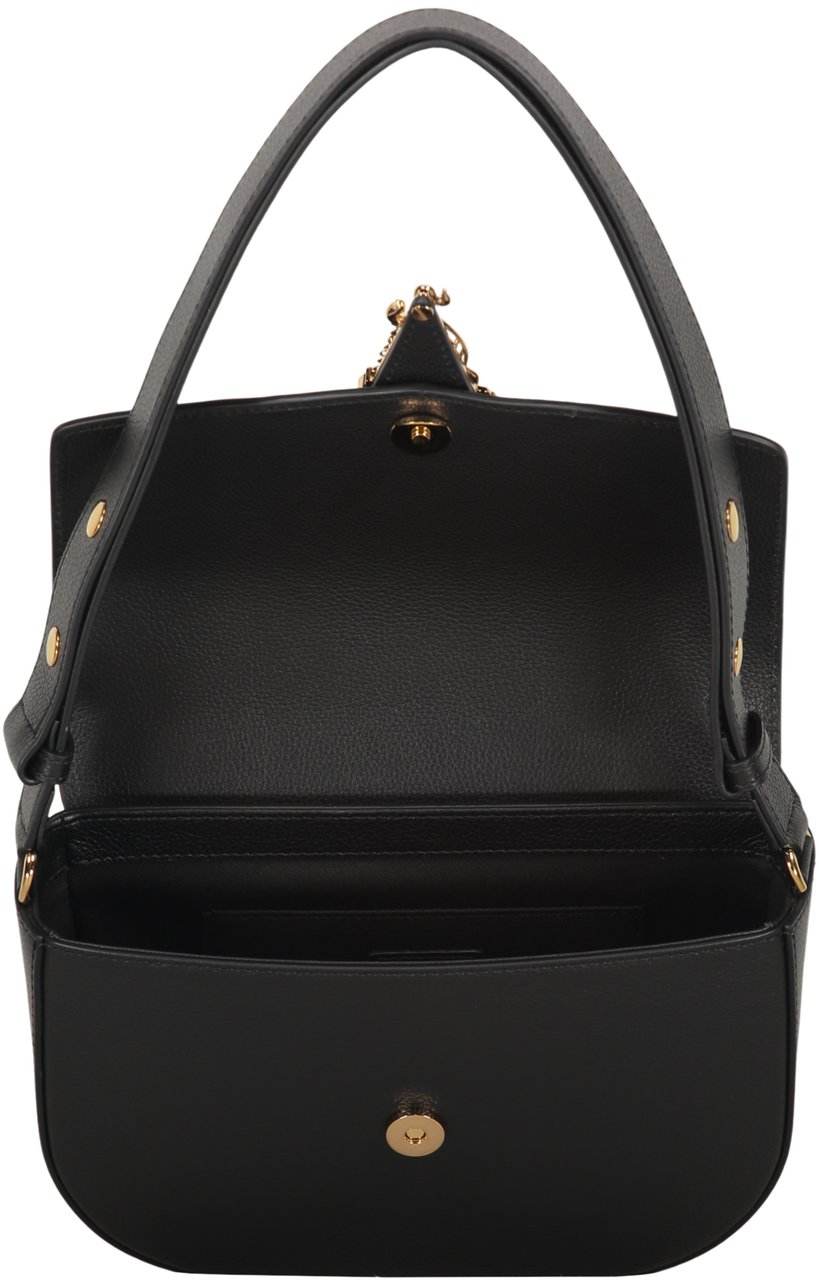 Versace Leather shoulder bag Zwart
