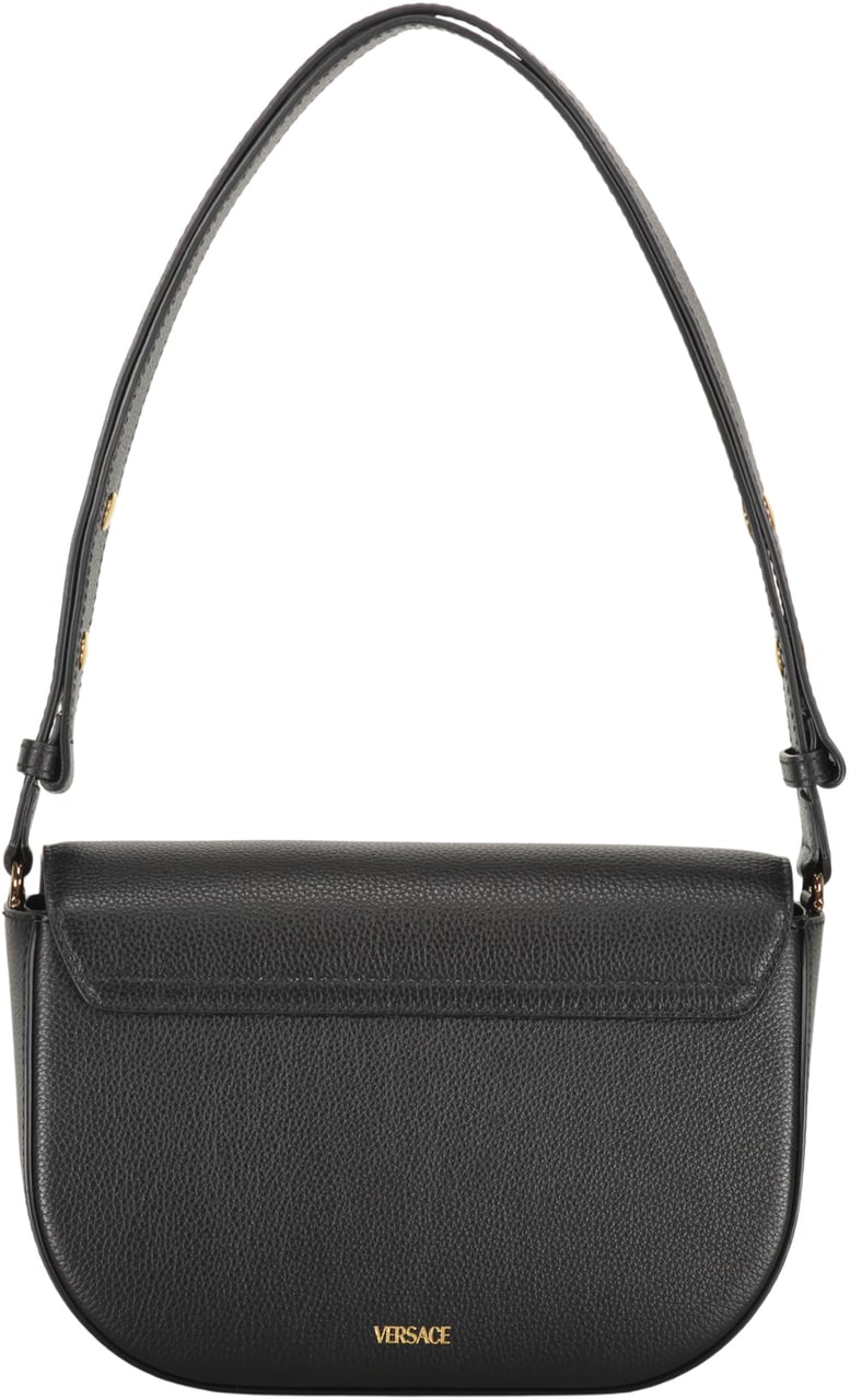 Versace Leather shoulder bag Zwart