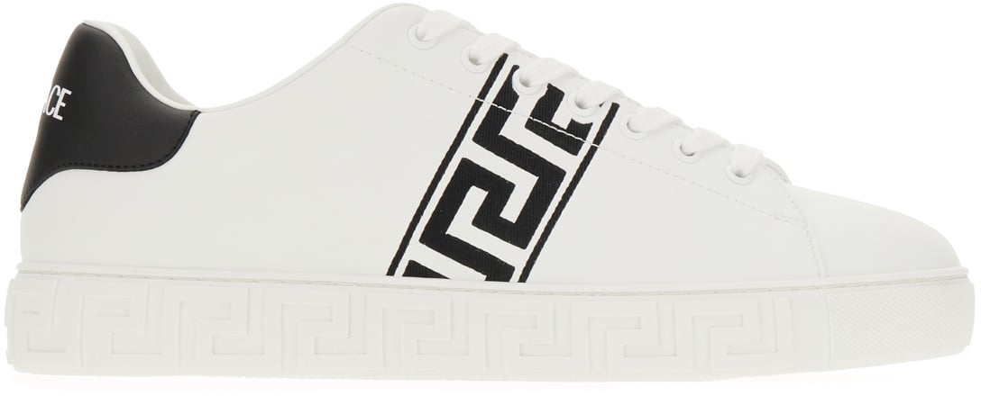 Versace White leather Greca sneakers Wit