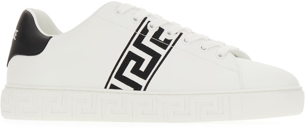Versace White leather Greca sneakers Wit