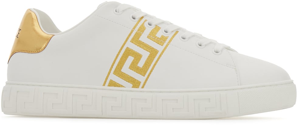 Versace White leather Greca sneakers Wit