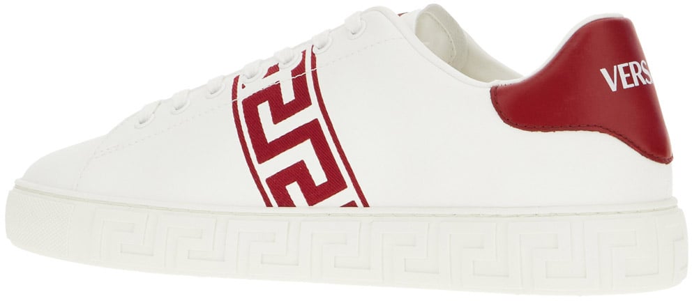 Versace Versace White leather Greca sneakers Wit